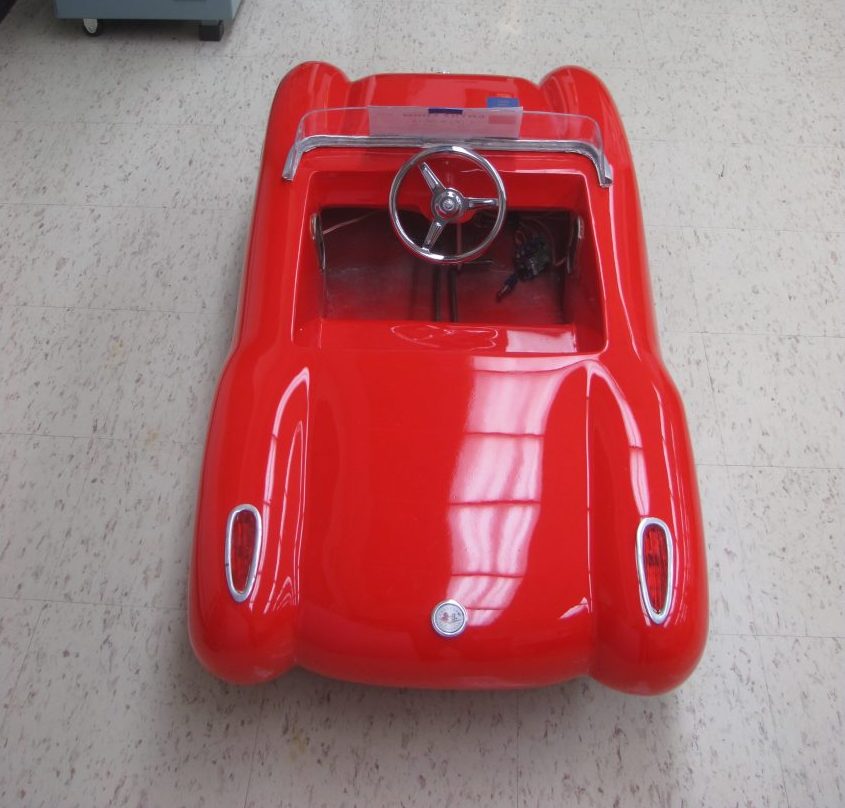 Overhead view of the award-winning custom pedal car