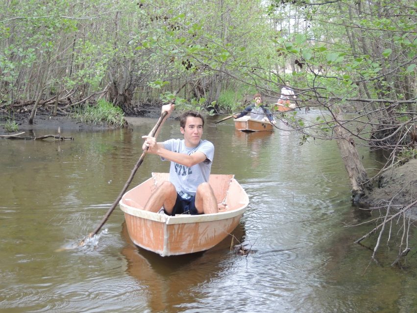 testing boats in the creek