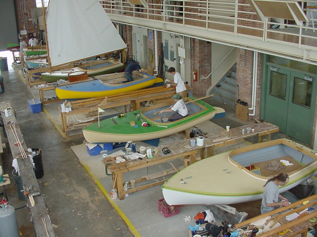 IYRS students in the Boatbuilding & Restoration Program at IYRS work in teams of two in their first year to restore 12-foot Beetle Cats. Photo by Jay Picotte