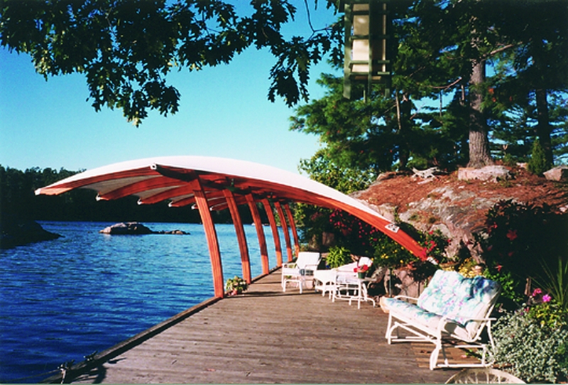 Laminated boat shelter