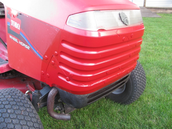 The “mug shot” of Big Red’s completed broken grille repair.