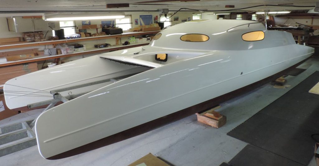 G-32 catamaran sanded