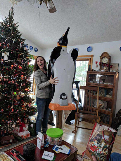 Elated by penguin mailbox