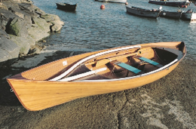 strip planked rowboat