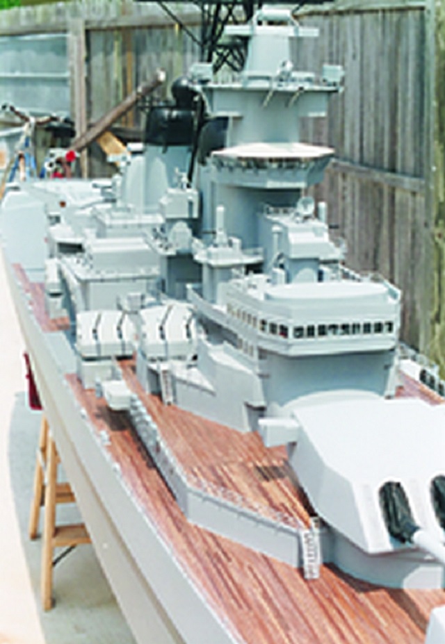 Finishing outside of the battleship replica