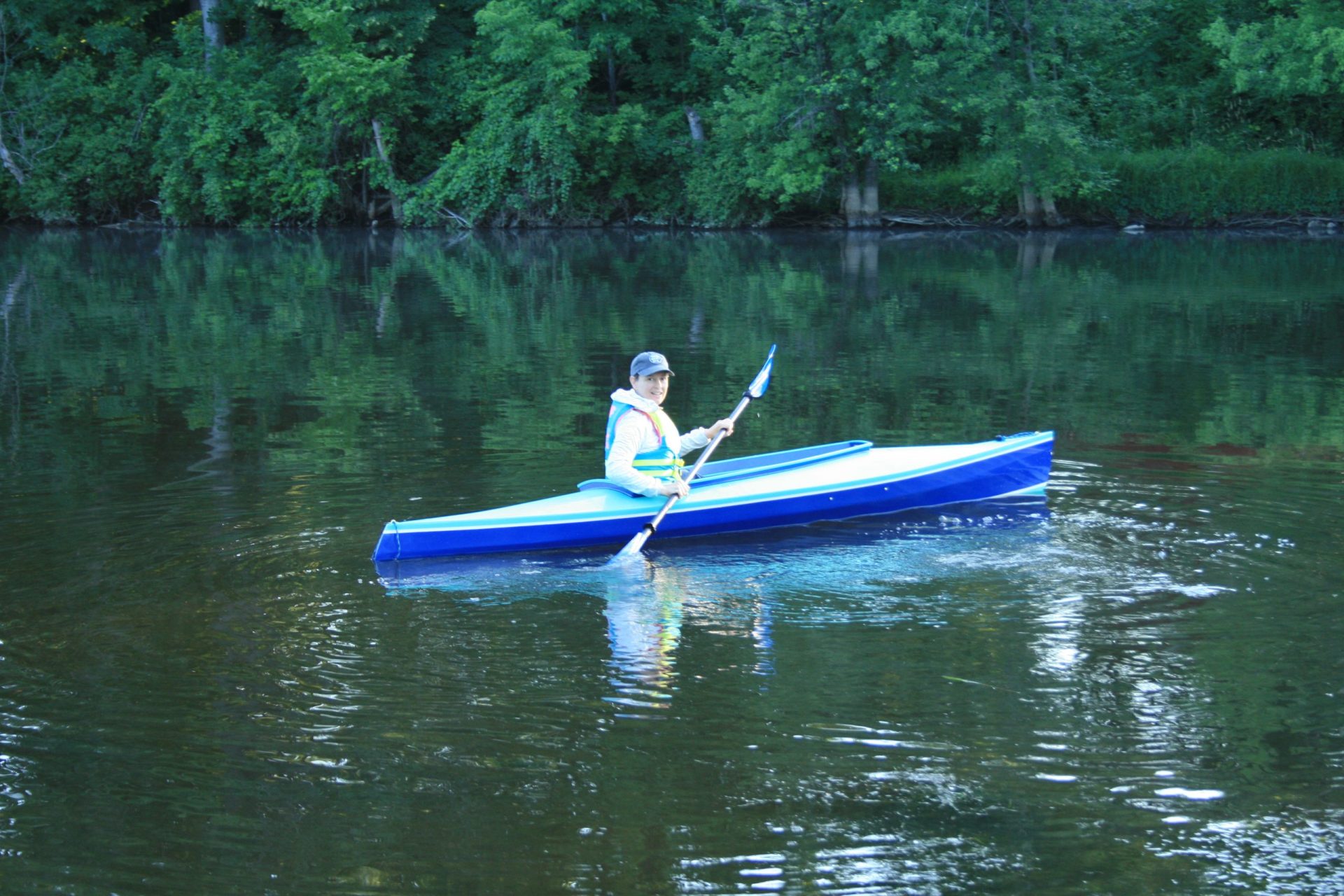 Person in a blue Kayak